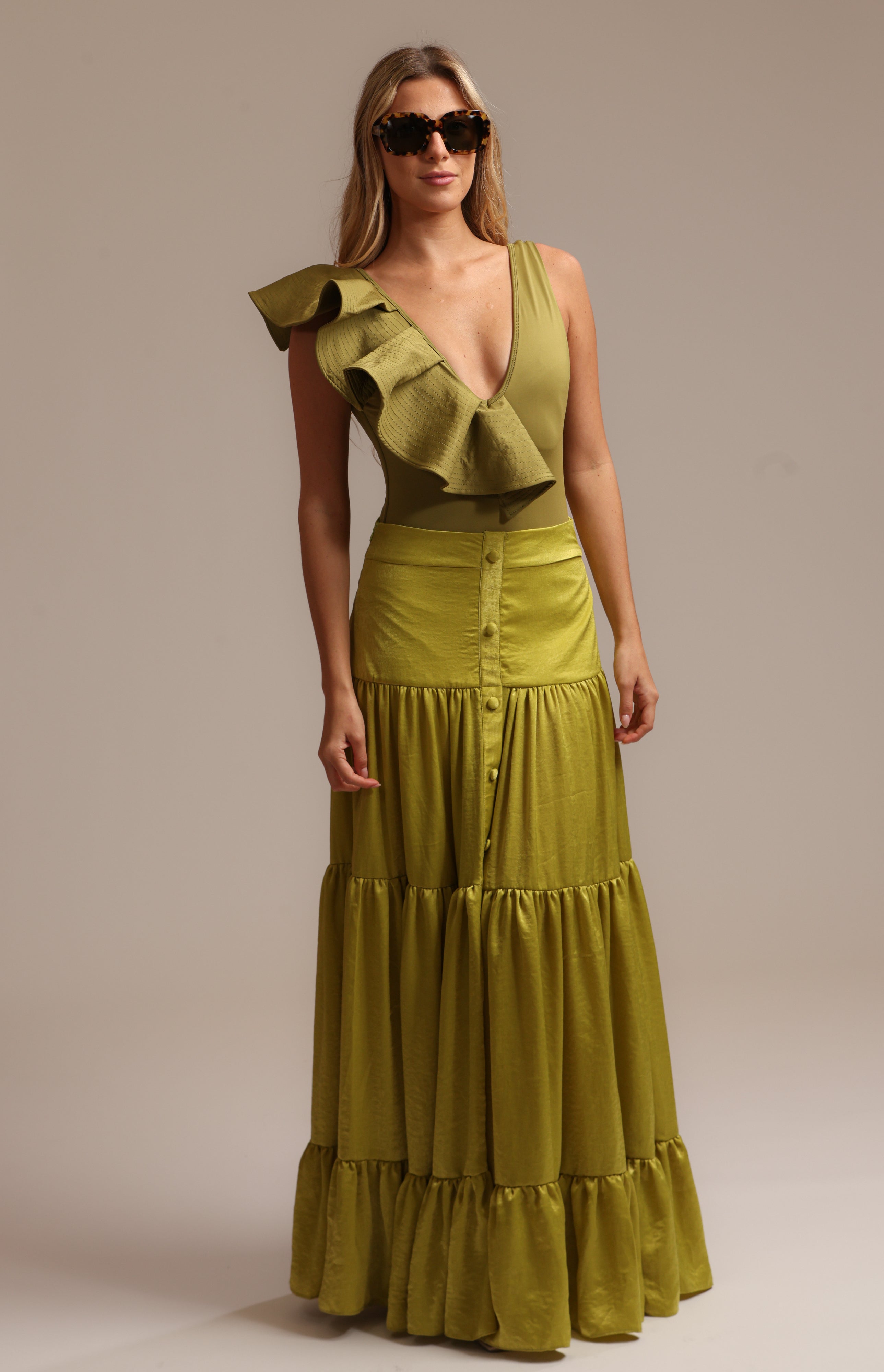 FR Bombshell Skirt Lime Green