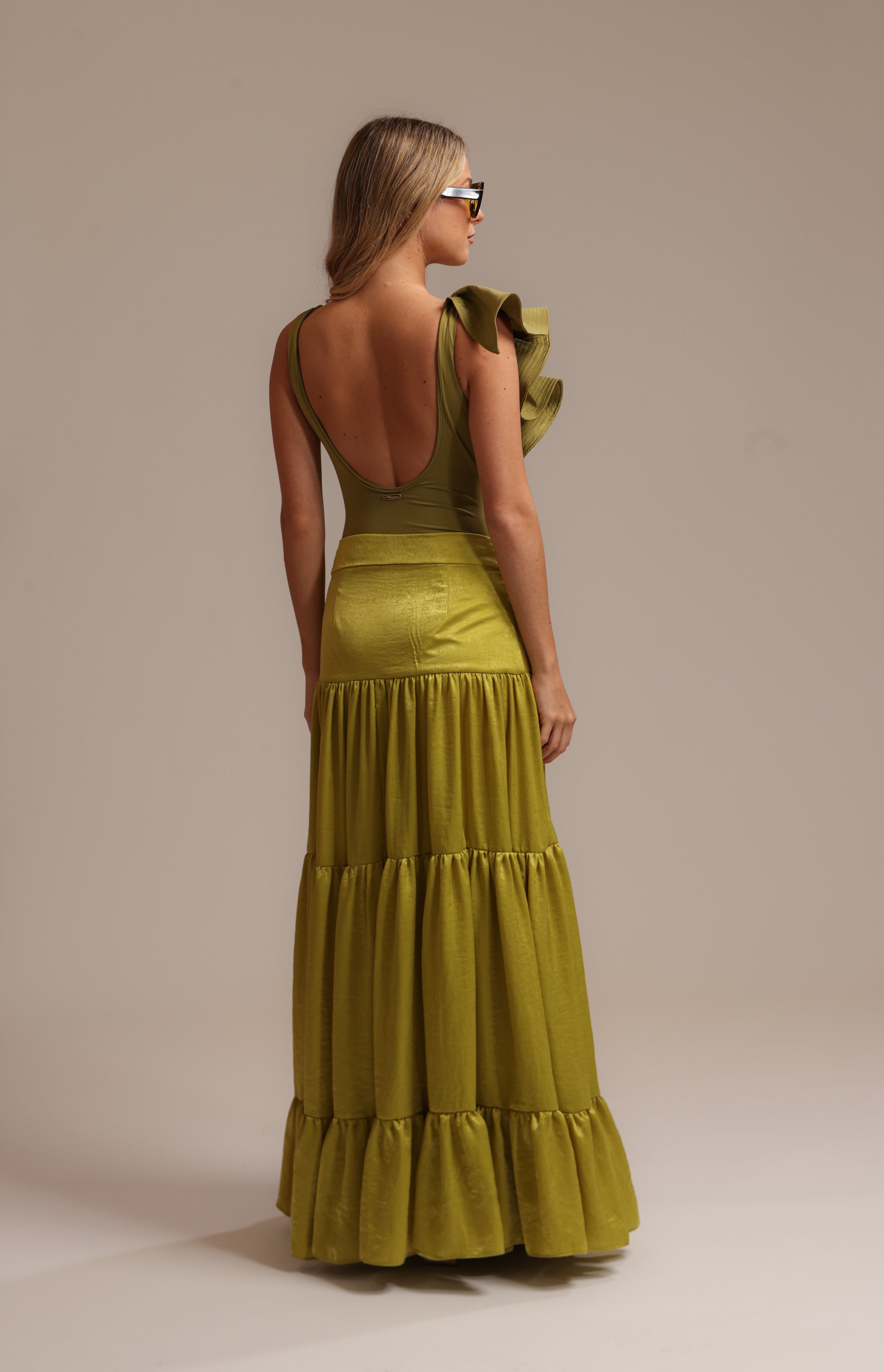 FR Bombshell Skirt Lime Green